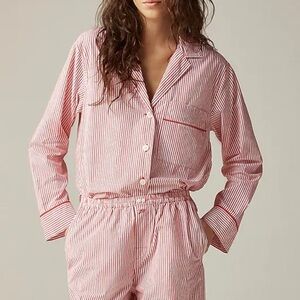 JCrew Pajama top size L in striped cotton poplin